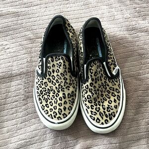 Leopard vans slip ons